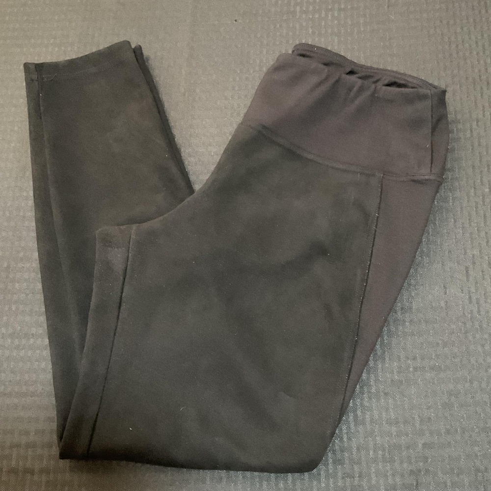 ZAC‎ & RACHEL Pants Womens Large Black Ankle Leggings High Rise Stretch Jersey
